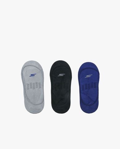  SKECHERS - Set 3 vớ nam cổ thấp dệt logo 