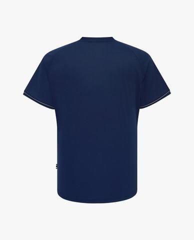  FILA - Áo thun unisex cổ henley tay ngắn phối logo 