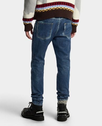  DSQUARED2 - Quần jeans nam ống đứng wash bạc 