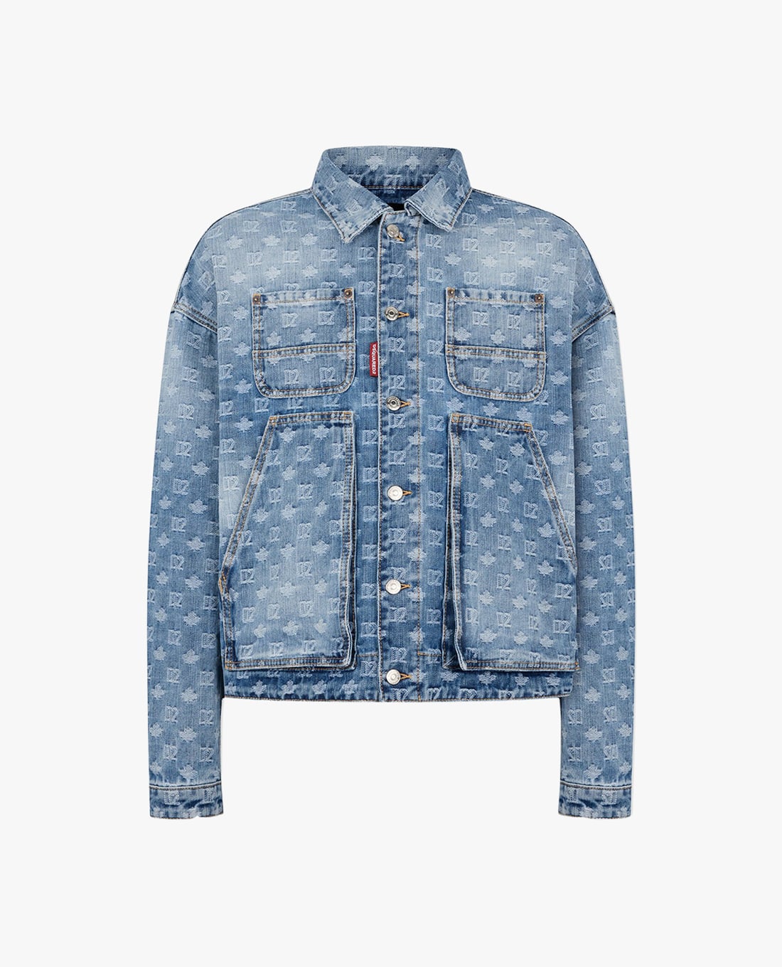 DSQUARED2 - Áo khoác denim nam phối túi họa tiết monogram