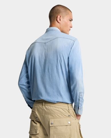  DSQUARED2 - Áo sơ mi denim nam tay dài đính đá 