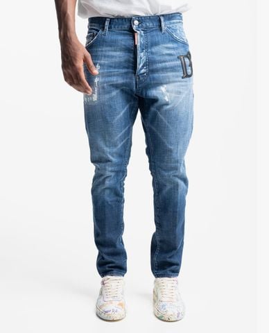  DSQUARED2 - Quần jeans nam phom ôm wash bạc 
