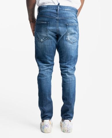  DSQUARED2 - Quần jeans nam phom ôm wash bạc 