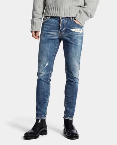  DSQUARED2 - Quần jeans nam phom ôm Wash Skater 
