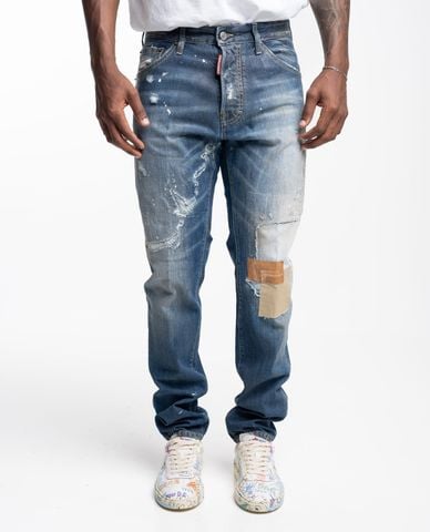  DSQUARED2 - Quần jeans nam phom ôm wash bạc 