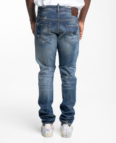  DSQUARED2 - Quần jeans nam phom ôm wash bạc 