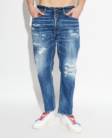  DSQUARED2 - Quần jeans nam phom ôm wash bạc 