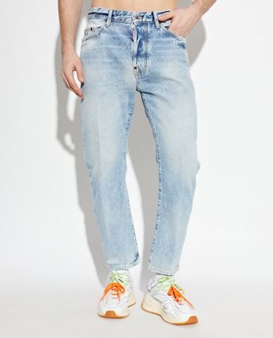  DSQUARED2 - Quần jeans nam ống đứng wash bạc 