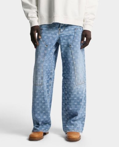  DSQUARED2 - Quần jeans nam ống rộng họa tiết monogram 