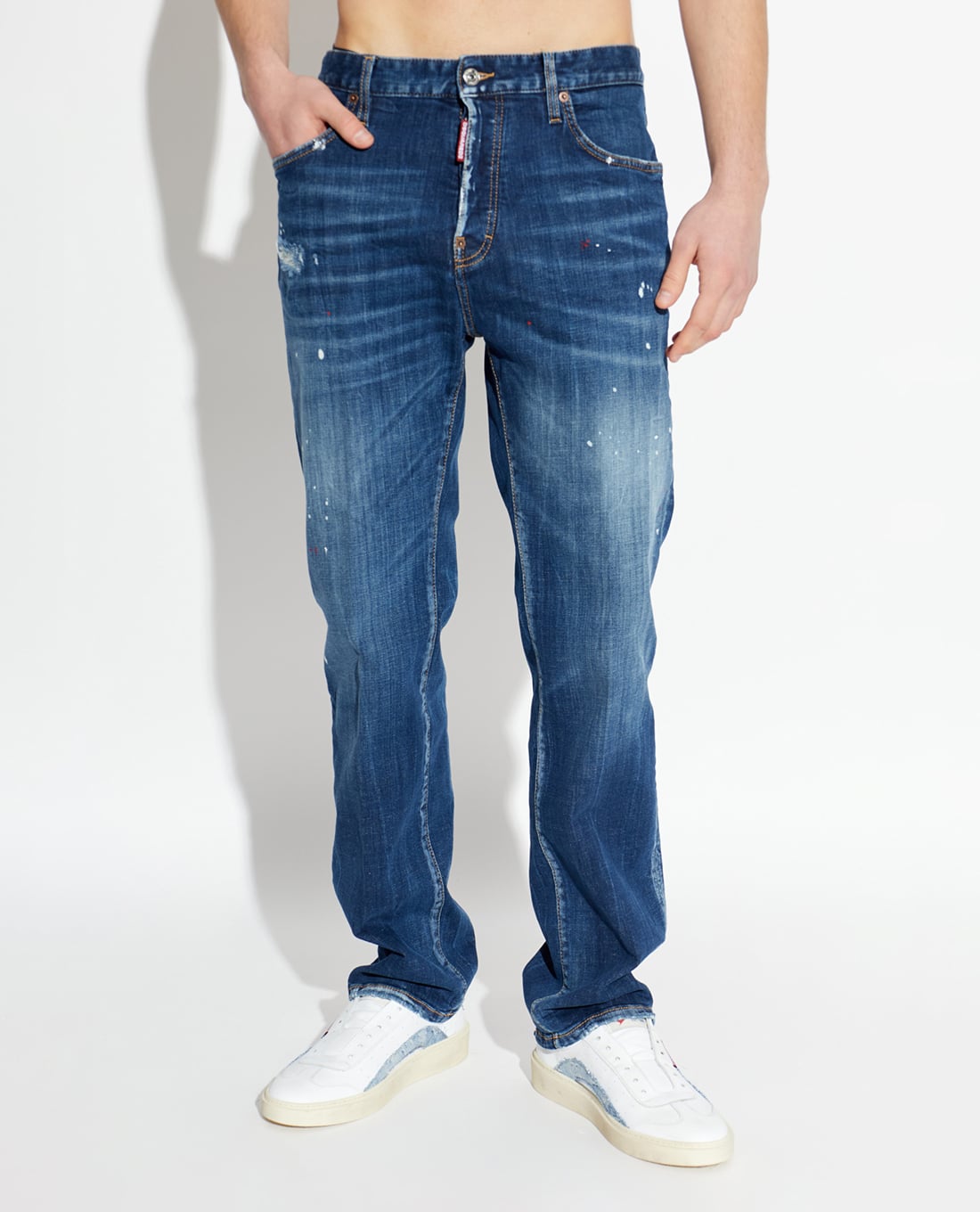 DSQUARED2 - Quần jeans nam ống đứng wash bạc