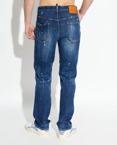  DSQUARED2 - Quần jeans nam ống đứng wash bạc 
