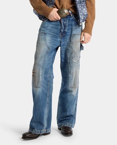  DSQUARED2 - Quần jeans nam ống rộng Grease Monkey 