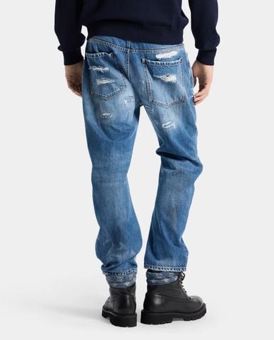  DSQUARED2 - Quần jeans nam ống đứng wash bạc Worker 