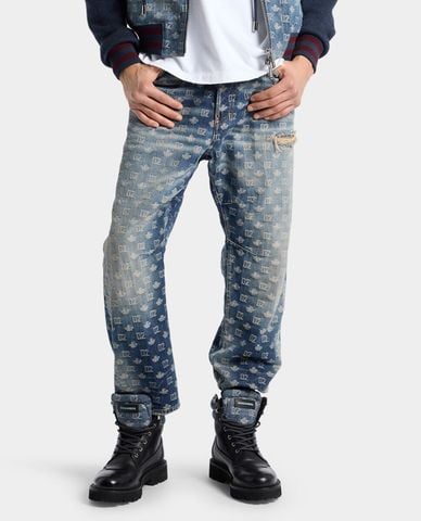  DSQUARED2 - Quần jeans nam ống đứng wash bạc 