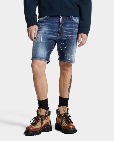  DSQUARED2 - Quần short jeans nam Red Spots 