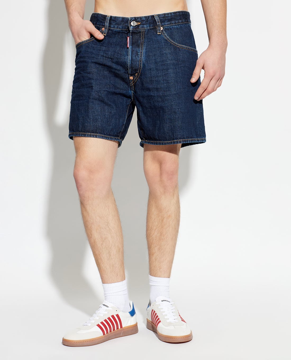 DSQUARED2 - Quần short jeans nam ngang gối