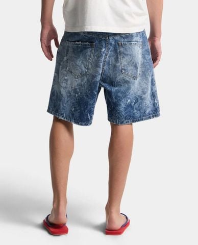  DSQUARED2 - Quần short jeans nam ống rộng wash bạc 