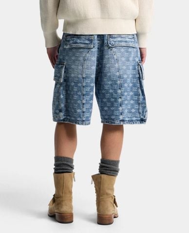  DSQUARED2 - Quần short jeans nam túi hộp họa tiết monogram 