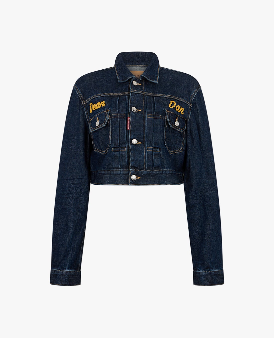 DSQUARED2 - Áo khoác denim nữ túi hộp phom croptop