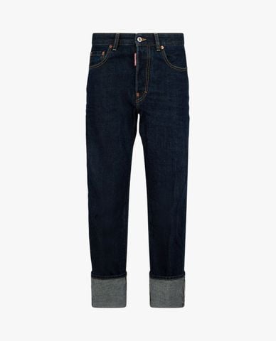  DSQUARED2 - Quần jeans nữ ống đứng xắn gấu 