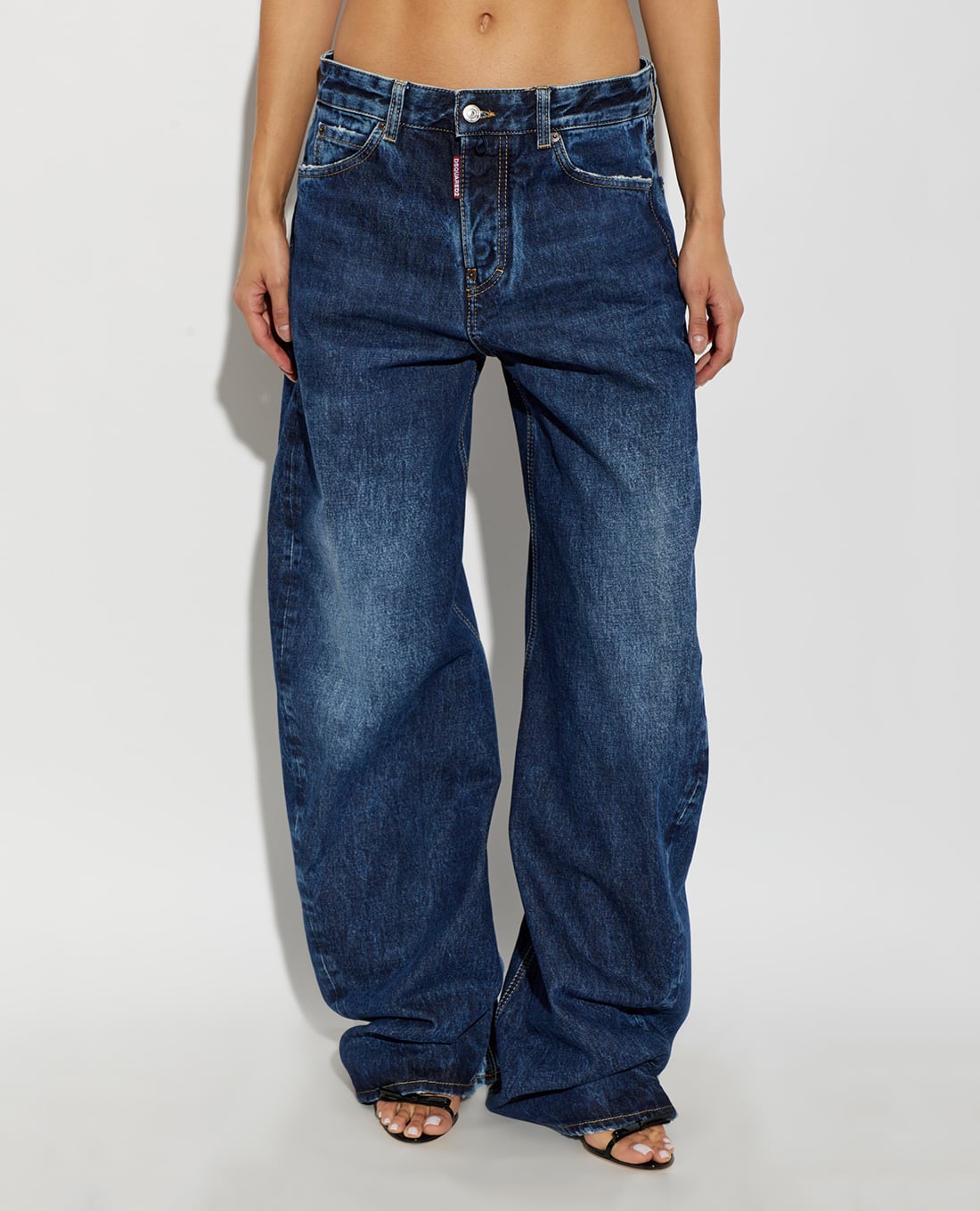DSQUARED2 - Quần jeans nữ ống rộng wash bạc