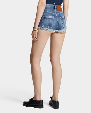  DSQUARED2 - Quần short jeans nữ gấu tua rua 