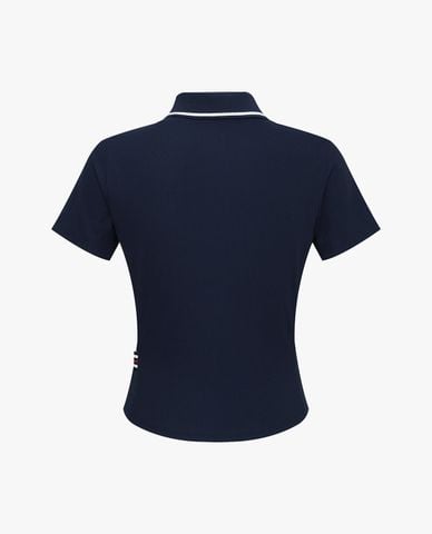  FILA - Áo polo nữ dệt kim cổ bẻ tay ngắn 