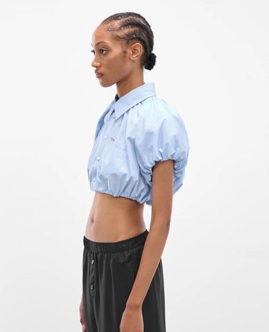  DSQUARED2 - Áo sơ mi nữ tay ngắn phom croptop 