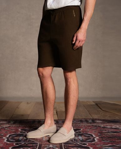  USPA - Quần short nam ngang gối lưng thun dây rút 