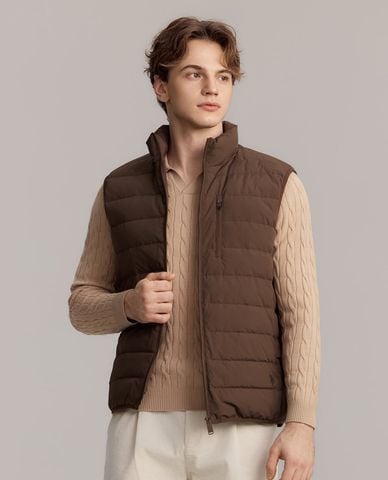  USPA - Áo khoác phao nam cổ trụ khóa kéo 