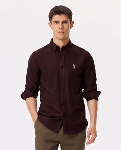  USPA - Áo sơ mi nam cổ bẻ tay dài thêu logo 
