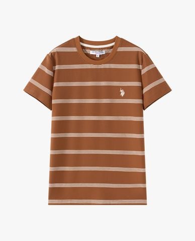  USPA - Áo thun nam cổ tròn tay ngắn kẻ sọc 