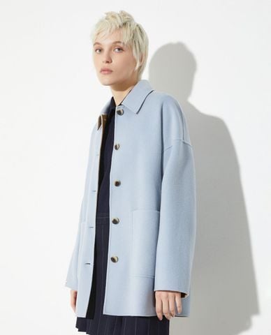  MAX&Co. - Áo khoác dạ lông cừu nữ nút tròn Hack 