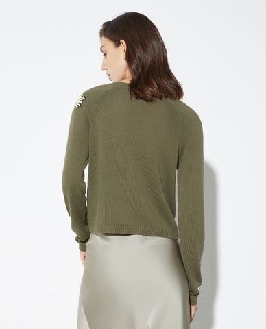  MAX&Co. - Áo khoác cardigan nữ cổ tròn họa tiết hoa Spiga 