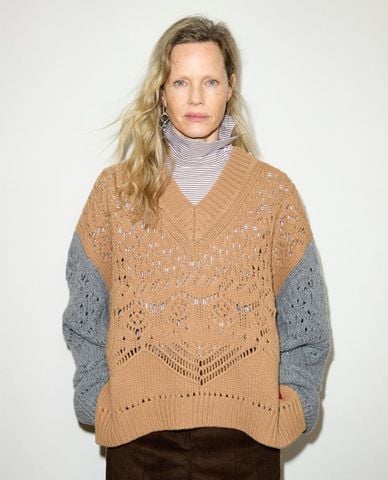  MAX&Co. - Áo sweater nữ cổ V tay dài Mcotubo 