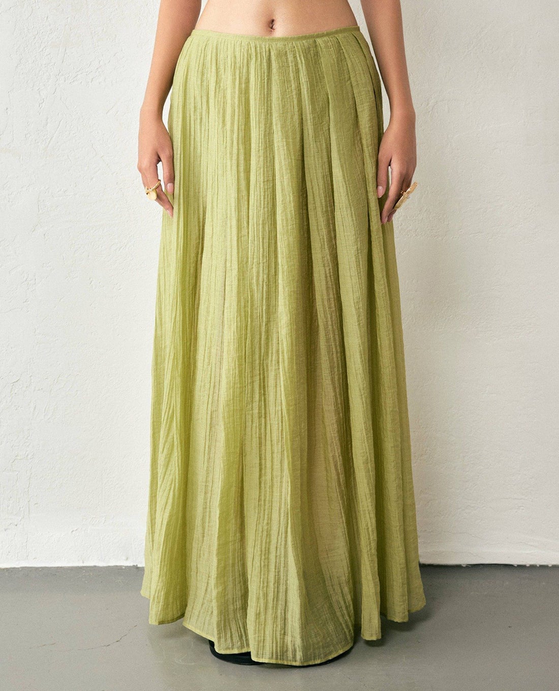 THOME - Chân váy xếp li maxi dáng xòe Nhị Trúc