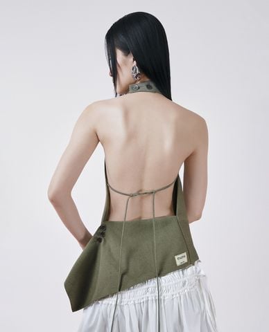  THOME - Áo kiểu nữ cổ yếm hở lưng Chú Phước 