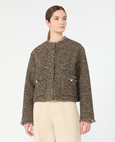  WEEKEND MAX MARA -  Áo khoác tweed nữ phom croptop Wkdvento 