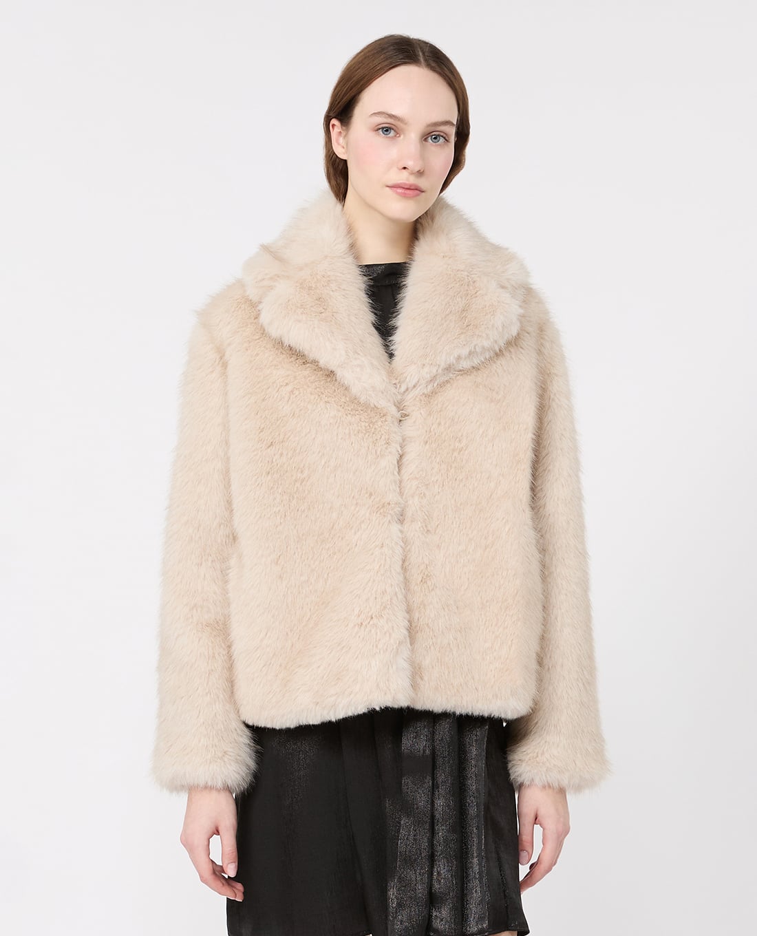 WEEKEND MAX MARA - Áo khoác lông nữ cổ ve phom rộng Ozioso