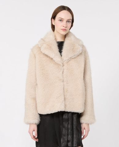  WEEKEND MAX MARA - Áo khoác lông nữ cổ ve phom rộng Ozioso 