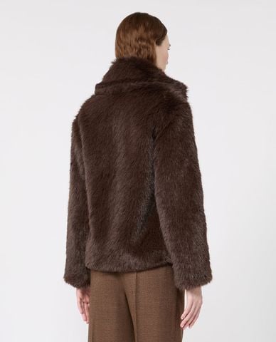  WEEKEND MAX MARA - Áo khoác lông nữ cổ ve phom rộng Ozioso 
