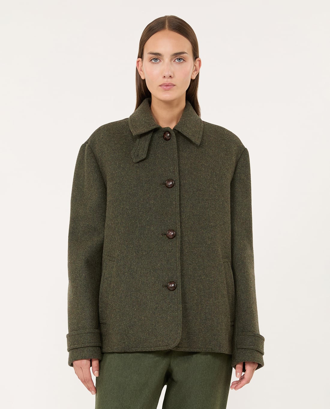 WEEKEND MAX MARA - Áo khoác sơ mi nữ cổ bẻ tay dài Wksdiorama