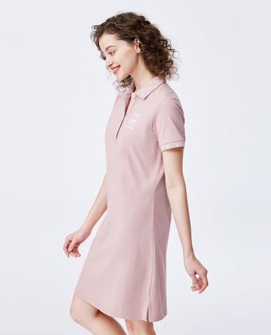  USPA - Đầm polo mini tay ngắn thêu logo phối viền 