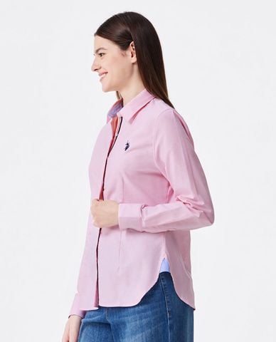  USPA - Áo sơ mi nữ cổ bẻ tay dài thêu logo 