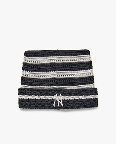  MLB - Nón len unisex tai mèo kẻ sọc Summer 