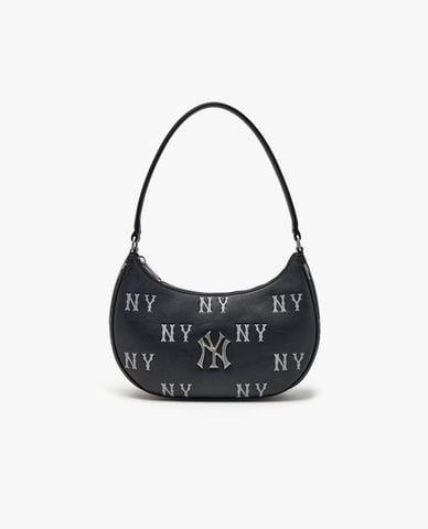  MLB - Túi đeo vai nữ hình bán nguyệt Classic Monogram 