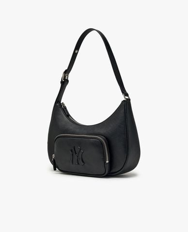  MLB - Túi đeo vai nữ hình bán nguyệt Basic Vintage Logo 