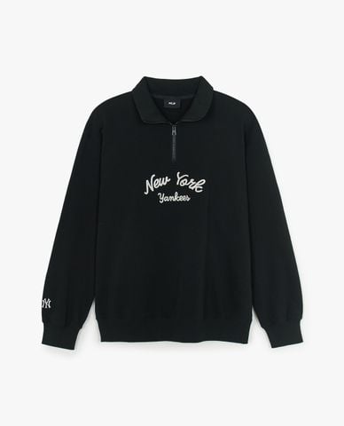  MLB - Áo sweatshirt unisex cổ bẻ tay dài Basic Lettering 
