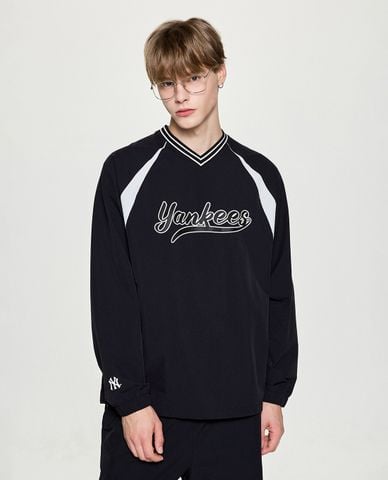  MLB - Áo sweatshirt unisex cổ V tay dài Varsity Sportive 