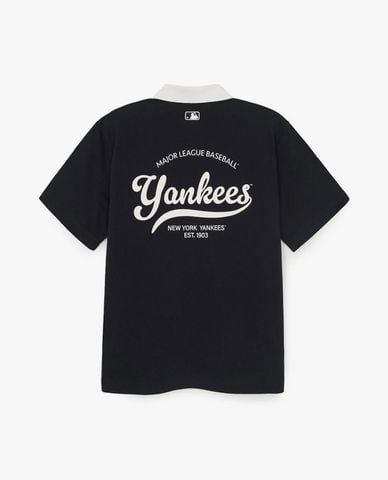  MLB - Áo polo unisex cổ bẻ tay ngắn Varsity 